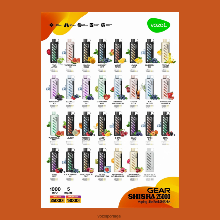 VOZOL Vape Portugal - VOZOL shisha de engrenagem 25000 2482DR1