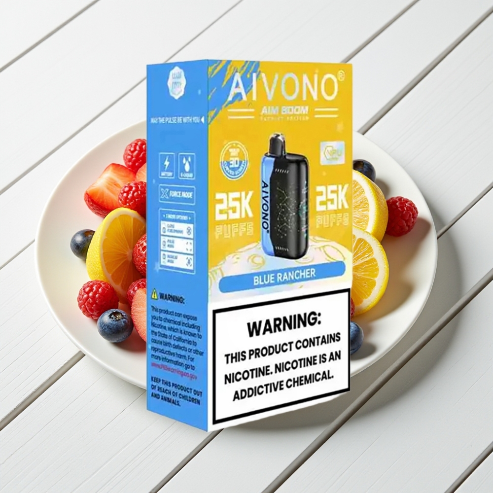 Aivono AIM BOOM 25000 Puffs Descartável Sabor Blue Rancher 28ml 650mAh Tipo-C