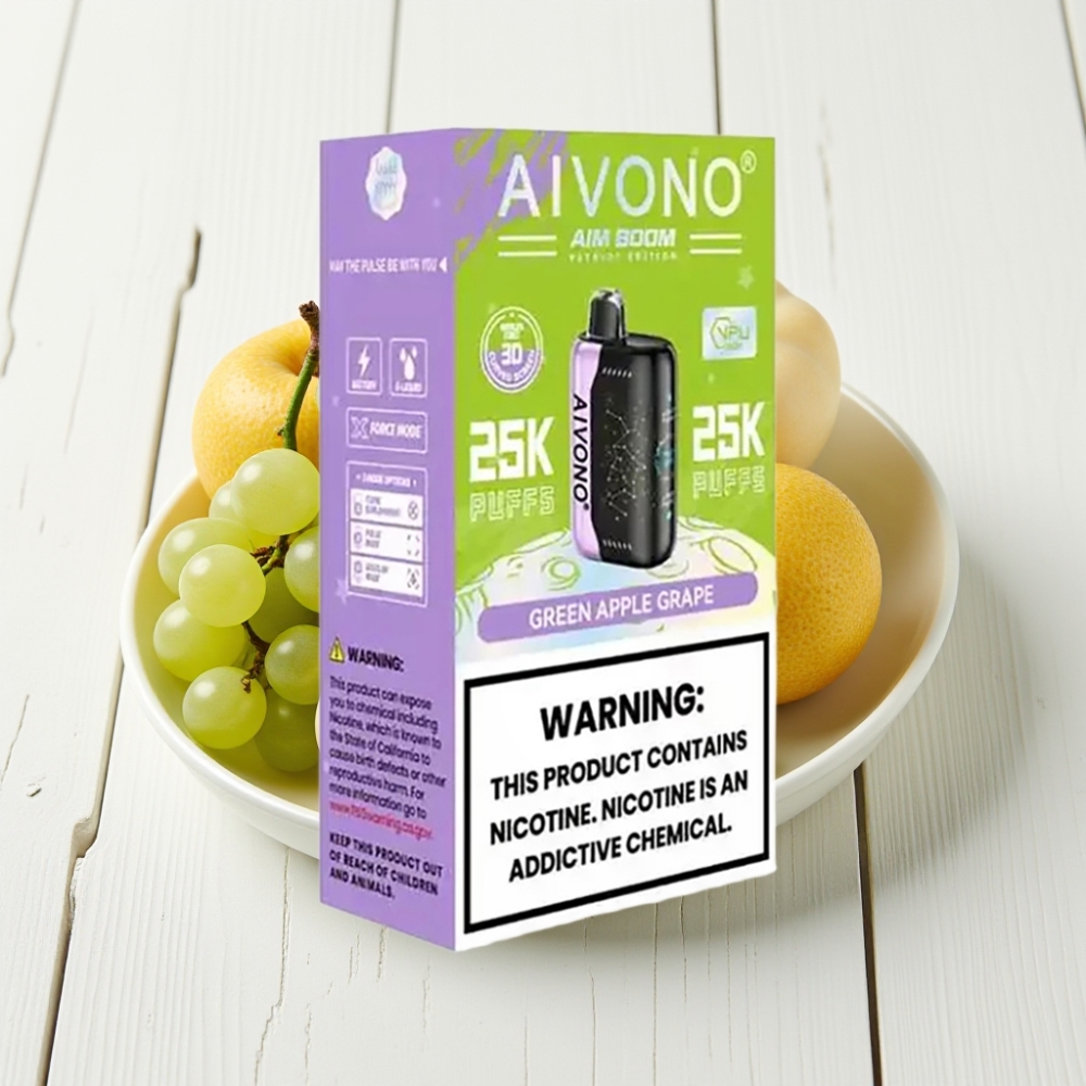 Aivono AIM BOOM 25000 Puffs Maçã Verde Uva 0%-5% Nicotina 28ml 650mAh