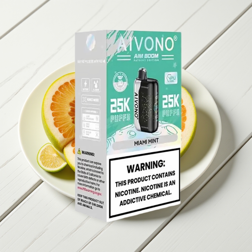 Aivono AIM BOOM 25000 Puffs Miami Menta 28ml 650mAh Tipo-C 0-5% Nicotina