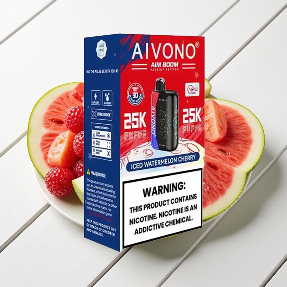 Aivono Aim Boom 25000 Puffs Vape Descartável Melancia Cereja Gelada 28ml 5%