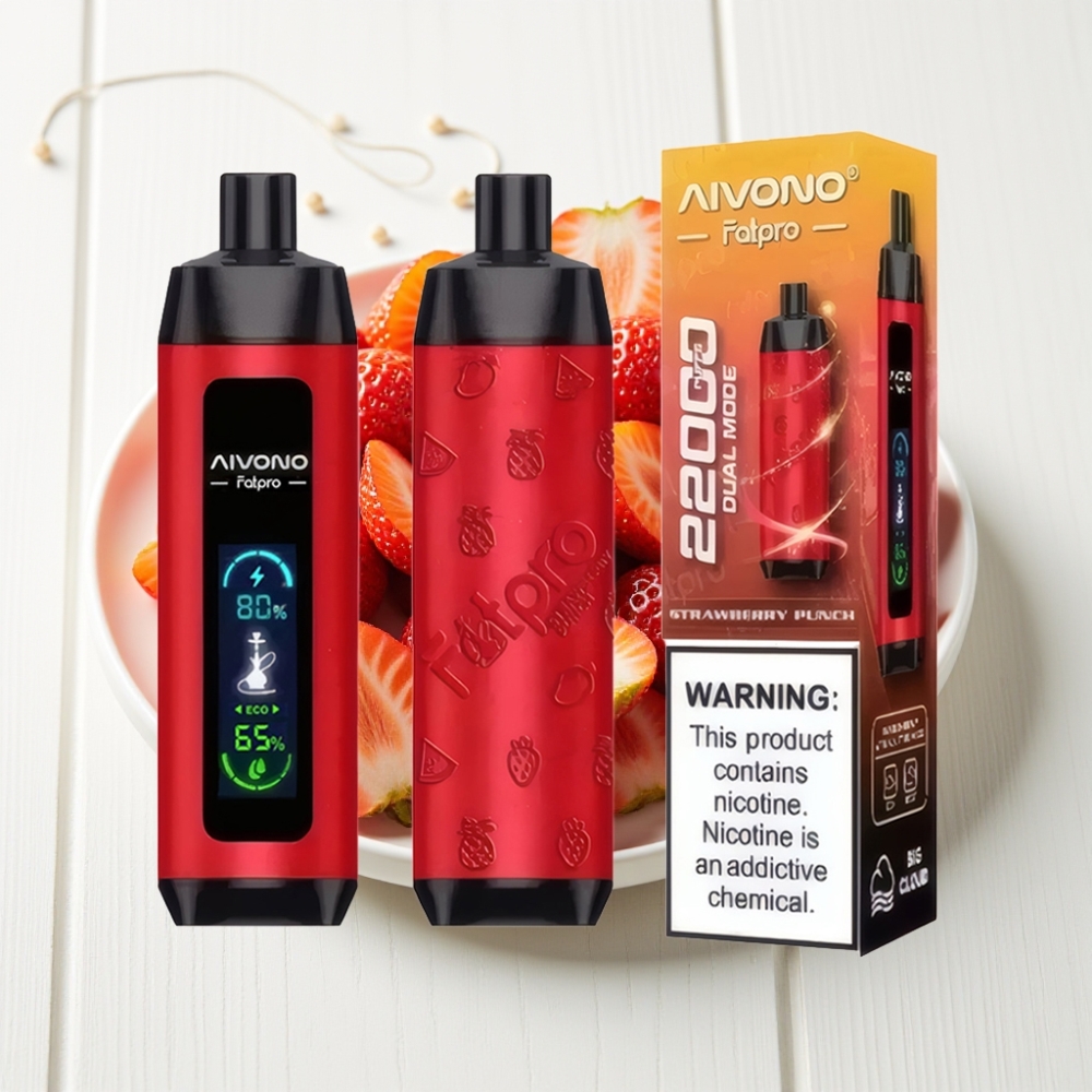 Aivono AIM FATPRO 22000 Puffs Sabor Morango Punch 28ml 600mAh Recarregável