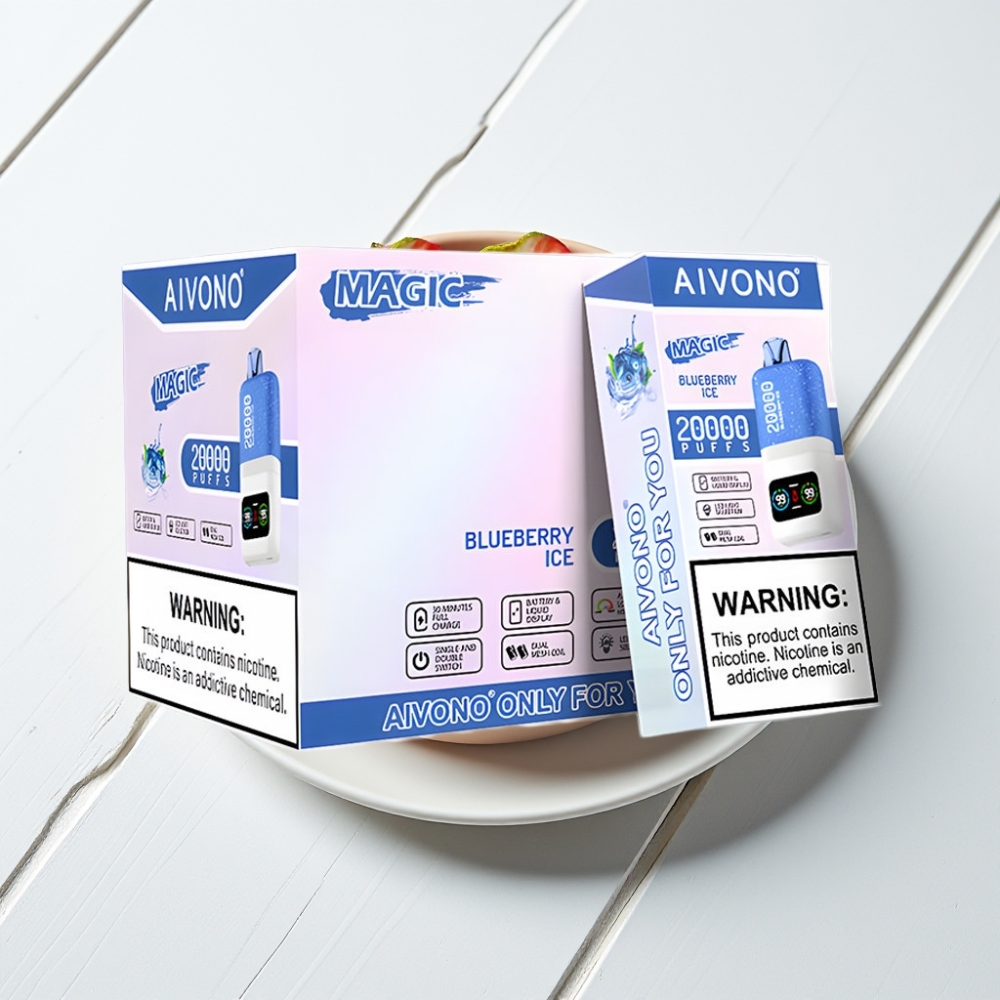 Aivono AIM MAGIC 20000 Puffs Vape Descongelante de Mirtilo com 26ml E-líquido e Tipo-C Recarregável