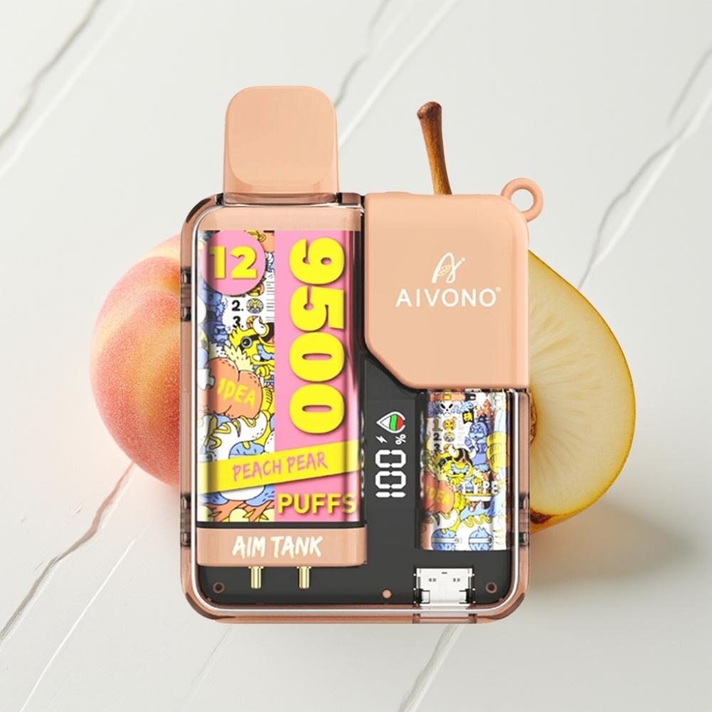 Aivono AIM-TANK 9500 Puffs 18ml LCD Sabor Pêssego Pera