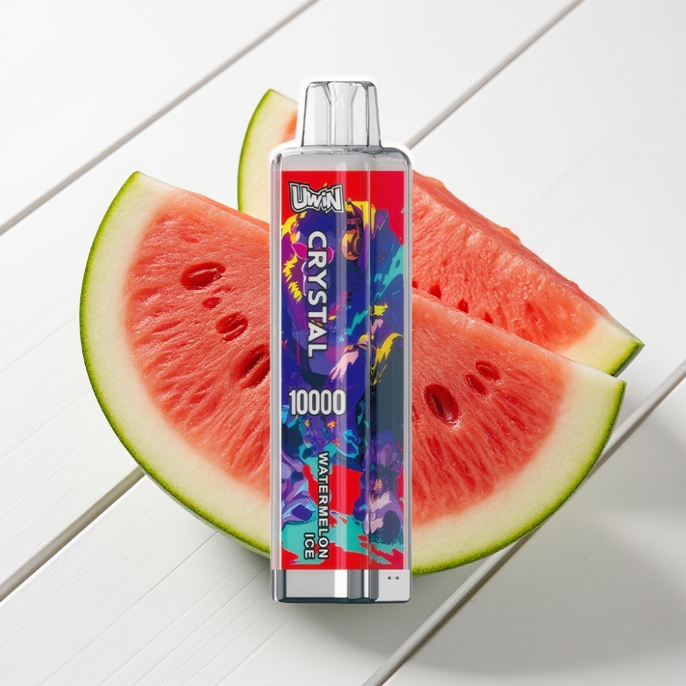 UWIN Crystal 10000 Puffs Disposable Vape Melancia Gelo com RGB, 18ml, 650mAh