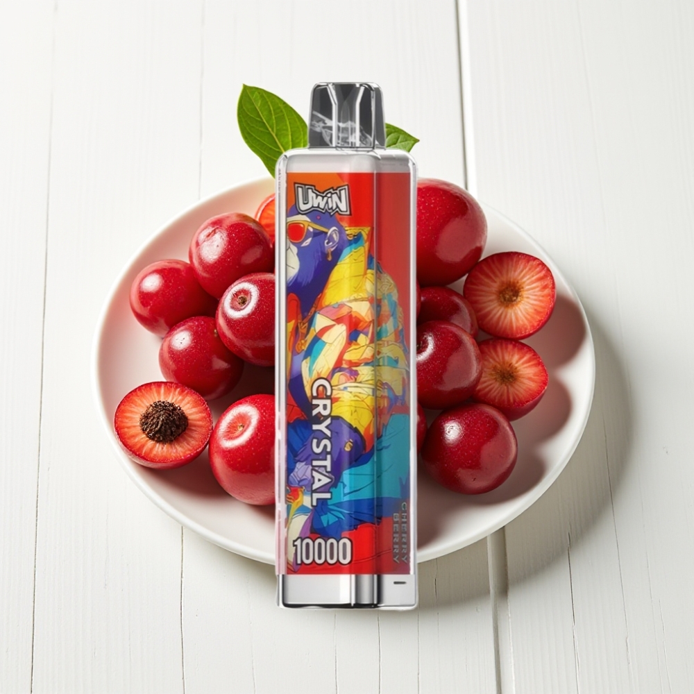 UWIN Crystal 10000 Puffs Rechargeável Tipo-C Sabor Cereja e Frutas Vermelhas