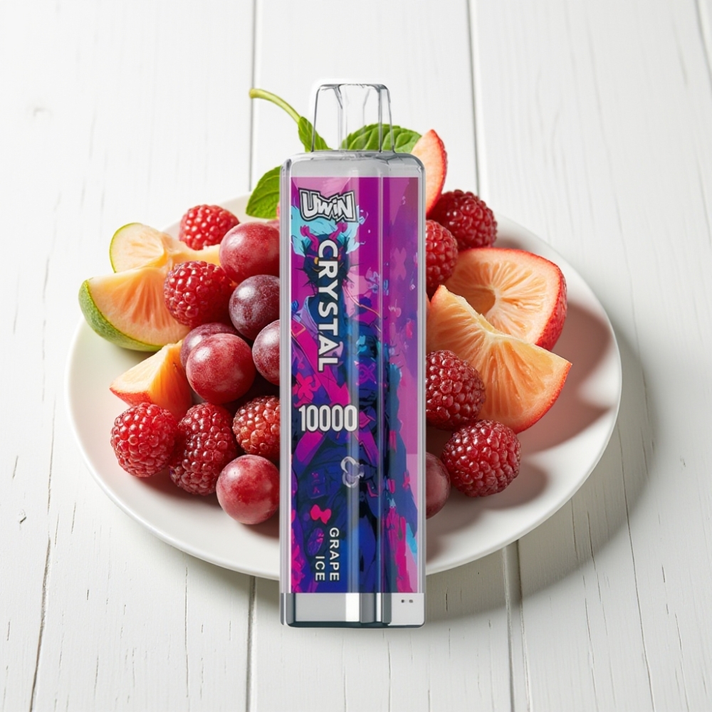 UWIN Crystal 10.000 Tragos Recarregável Sabor Uva Gelo com Luz RGB