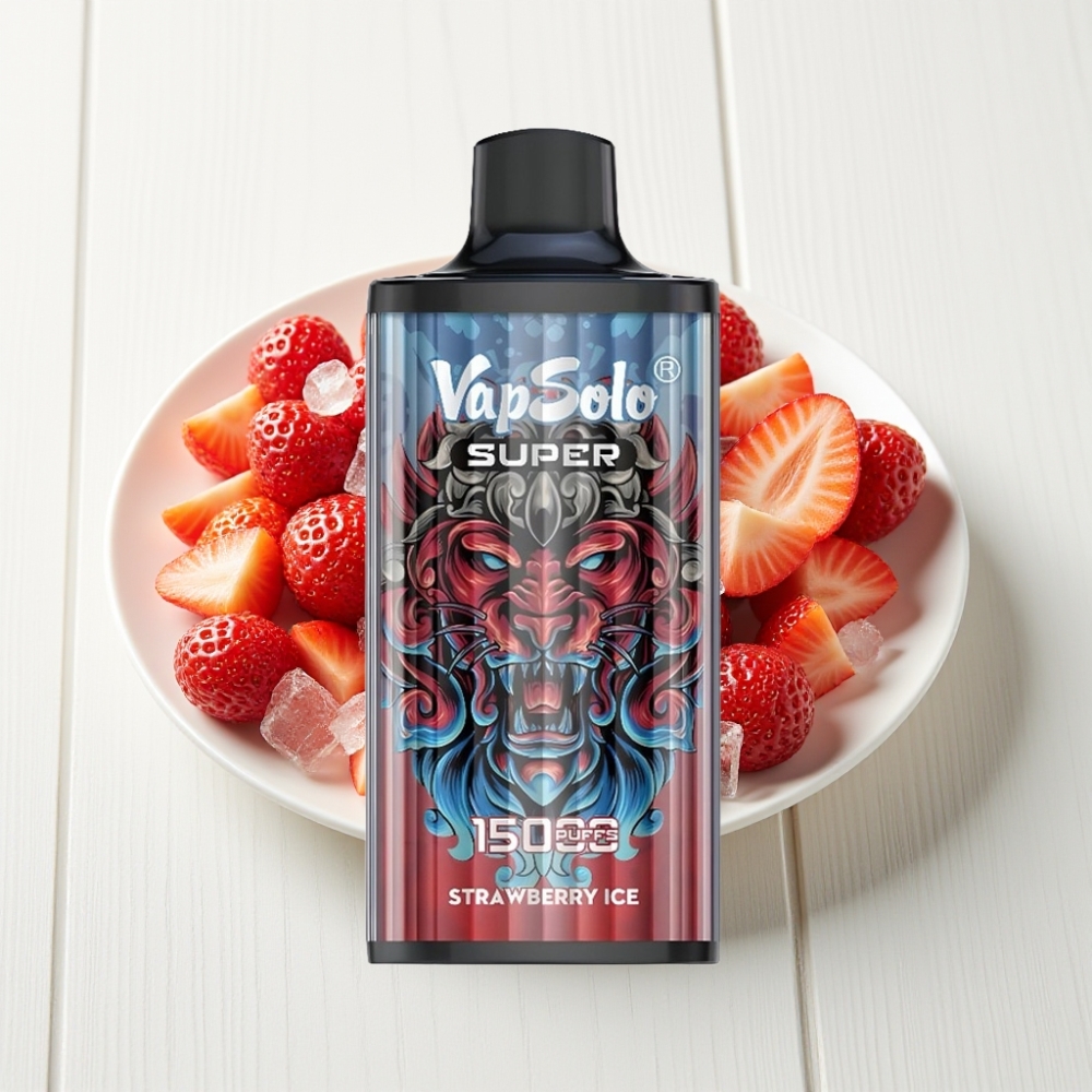 Vapsolo Super 15000 Puffs Disposable Vape Morango Gelo 40ml 850mAh Type-C