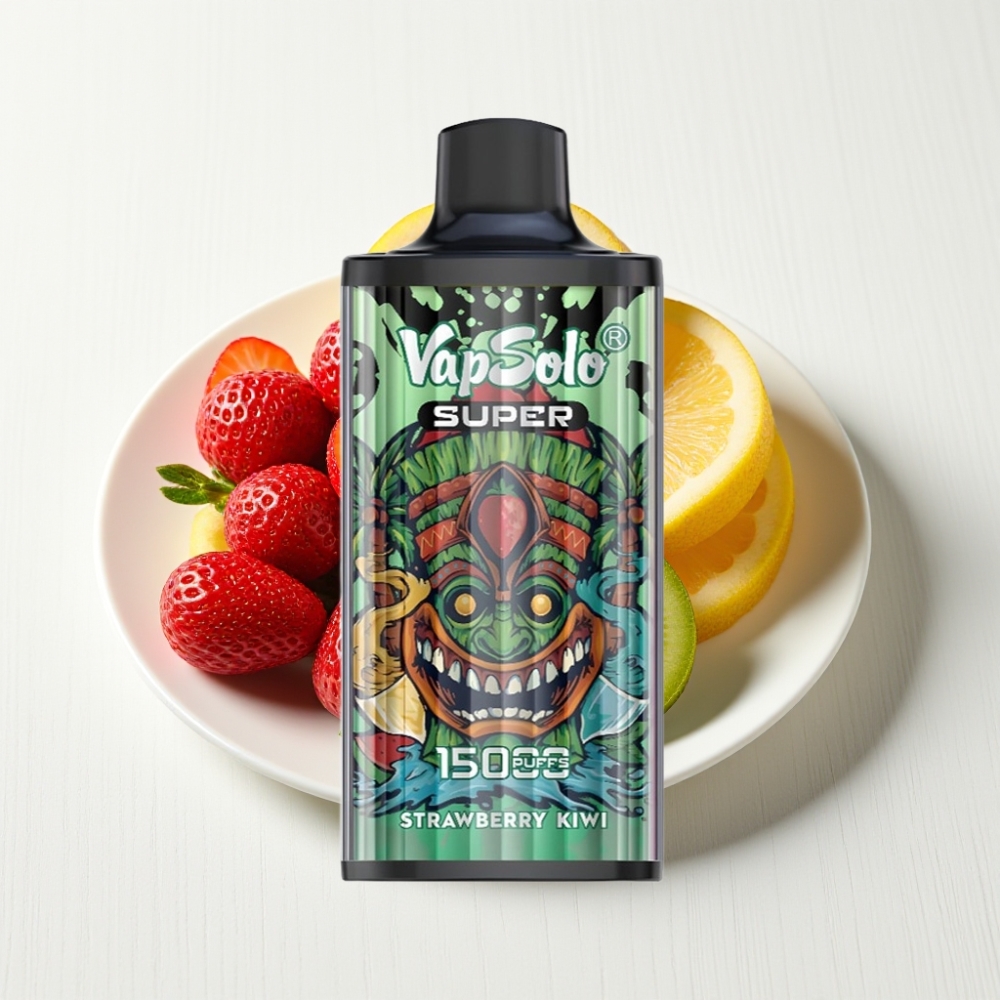 Vapsolo Super 15000 Puffs Morango Kiwi Disposable Vape 40ml Tipo-C 850mAh