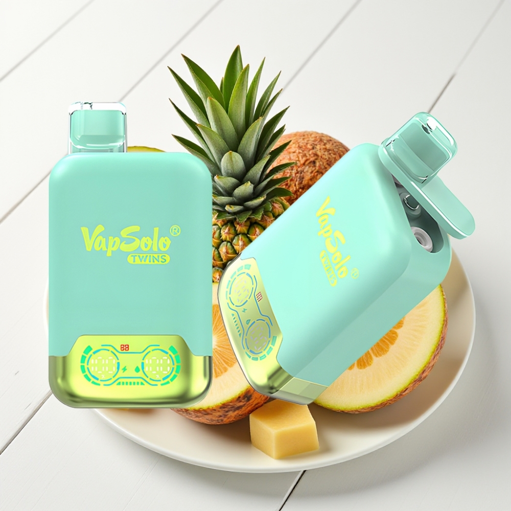 Vapsolo Twins 20000 Puffs Sabor Melão Triplo & Abacaxi com Coco, 40ml, Tipo-C