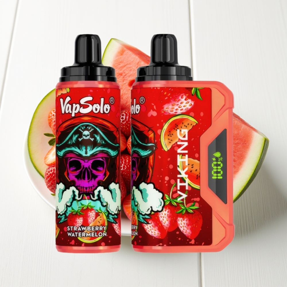 VapSolo VIKING 12000 Puffs Disposable Vape Morango Melancia, 22ml, Tipo-C