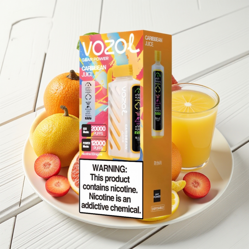 VOZOL Gear Power 20000 Puffs Suco Caribenho Tela Inteira Dual Mesh Coil 20mL 50mg