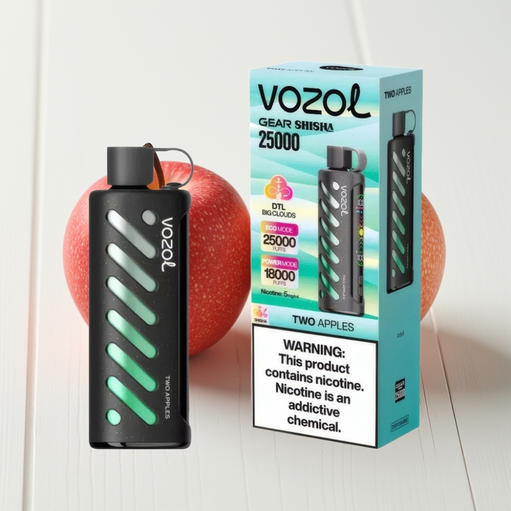 VOZOL Gear Shisha 25000 Puffs Duas Maçãs Dual Mesh S.i.L.C Tech 1000mAh