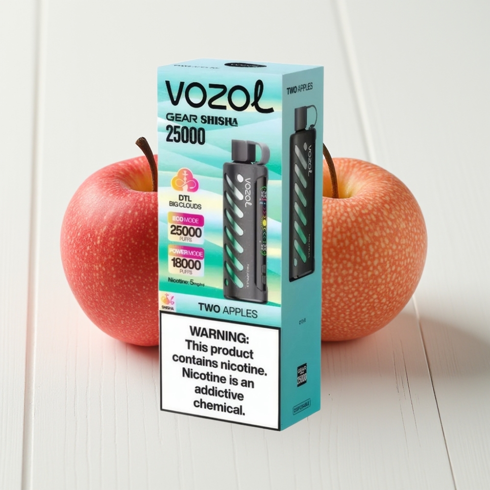 VOZOL Gear Shisha 25000 Puffs Duas Maçãs Dual Mesh S.i.L.C Tech 1000mAh