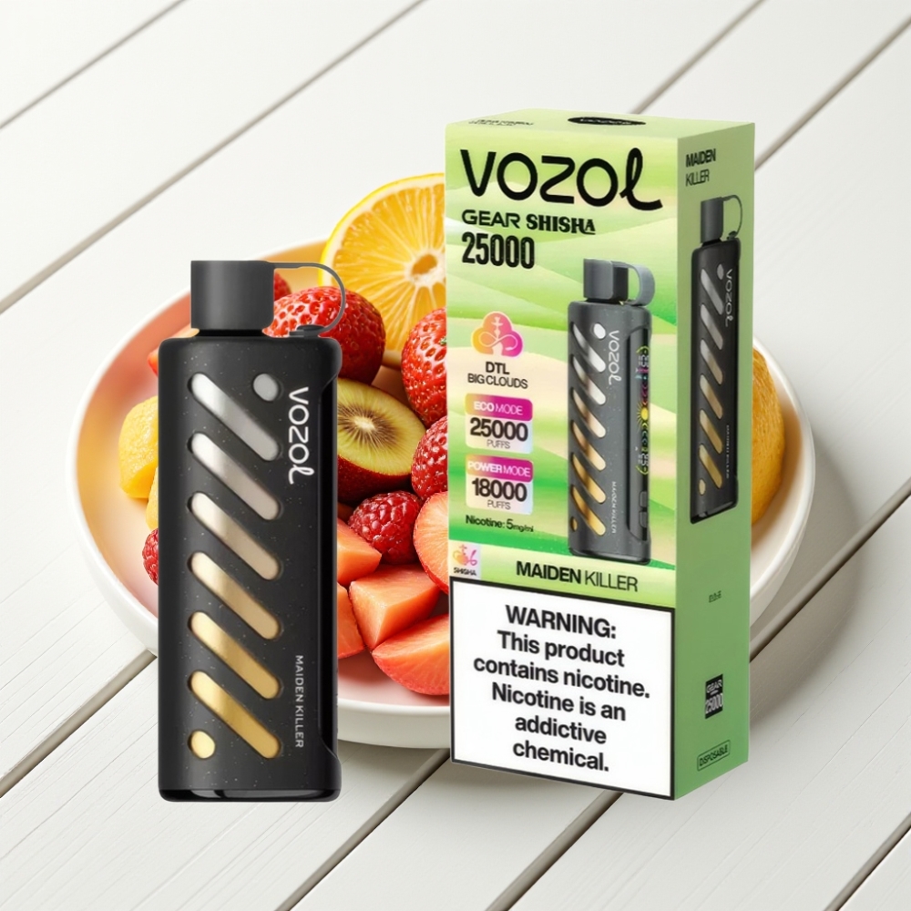VOZOL Gear Shisha 25000 Puffs Maiden Killer com 30 Sabores, S.i.L.C Tech e Dual Mesh