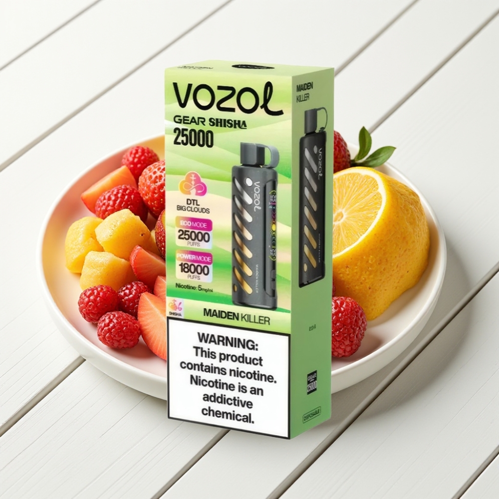 VOZOL Gear Shisha 25000 Puffs Maiden Killer com 30 Sabores, S.i.L.C Tech e Dual Mesh