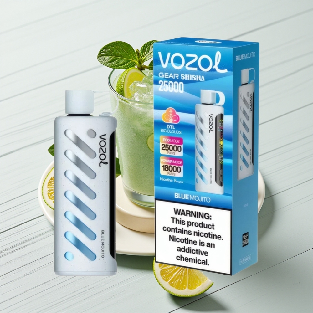VOZOL Gear Shisha 25000 Puffs S.i.L.C Tech Dual Mesh Mojito Azul