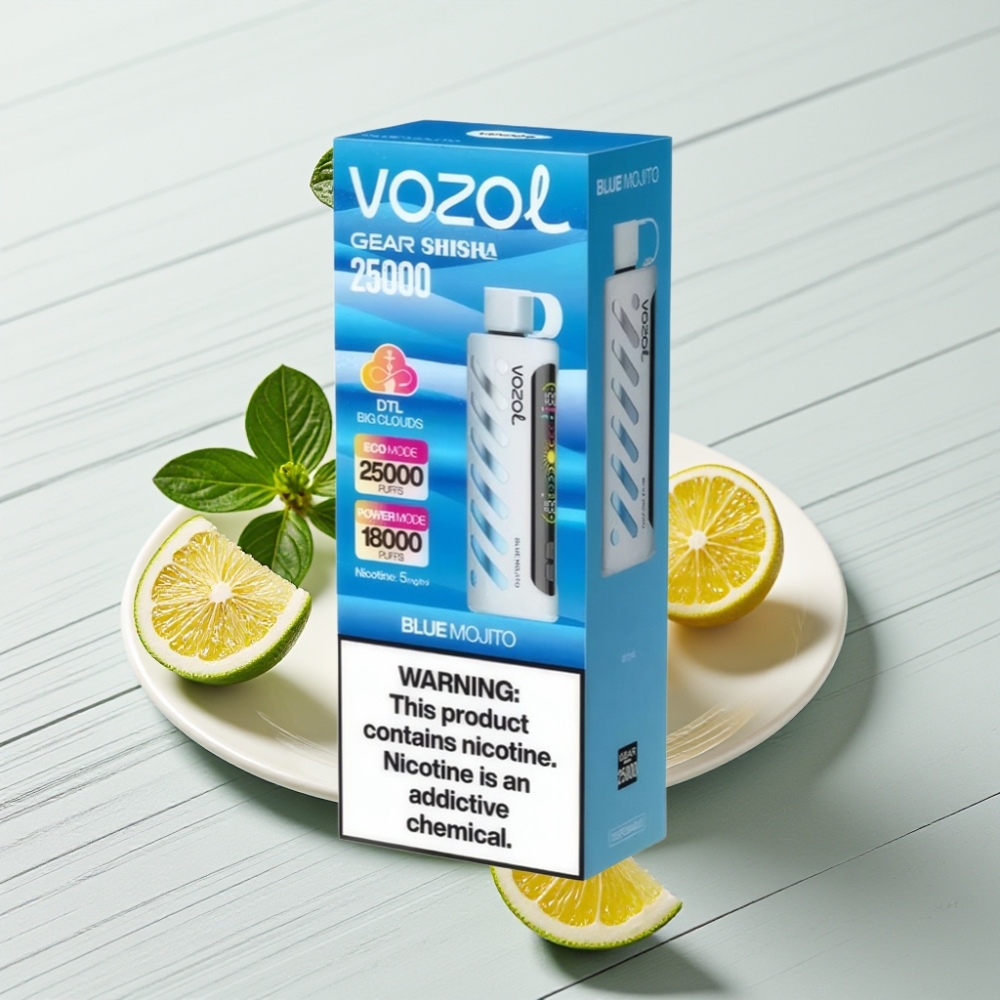 VOZOL Gear Shisha 25000 Puffs S.i.L.C Tech Dual Mesh Mojito Azul