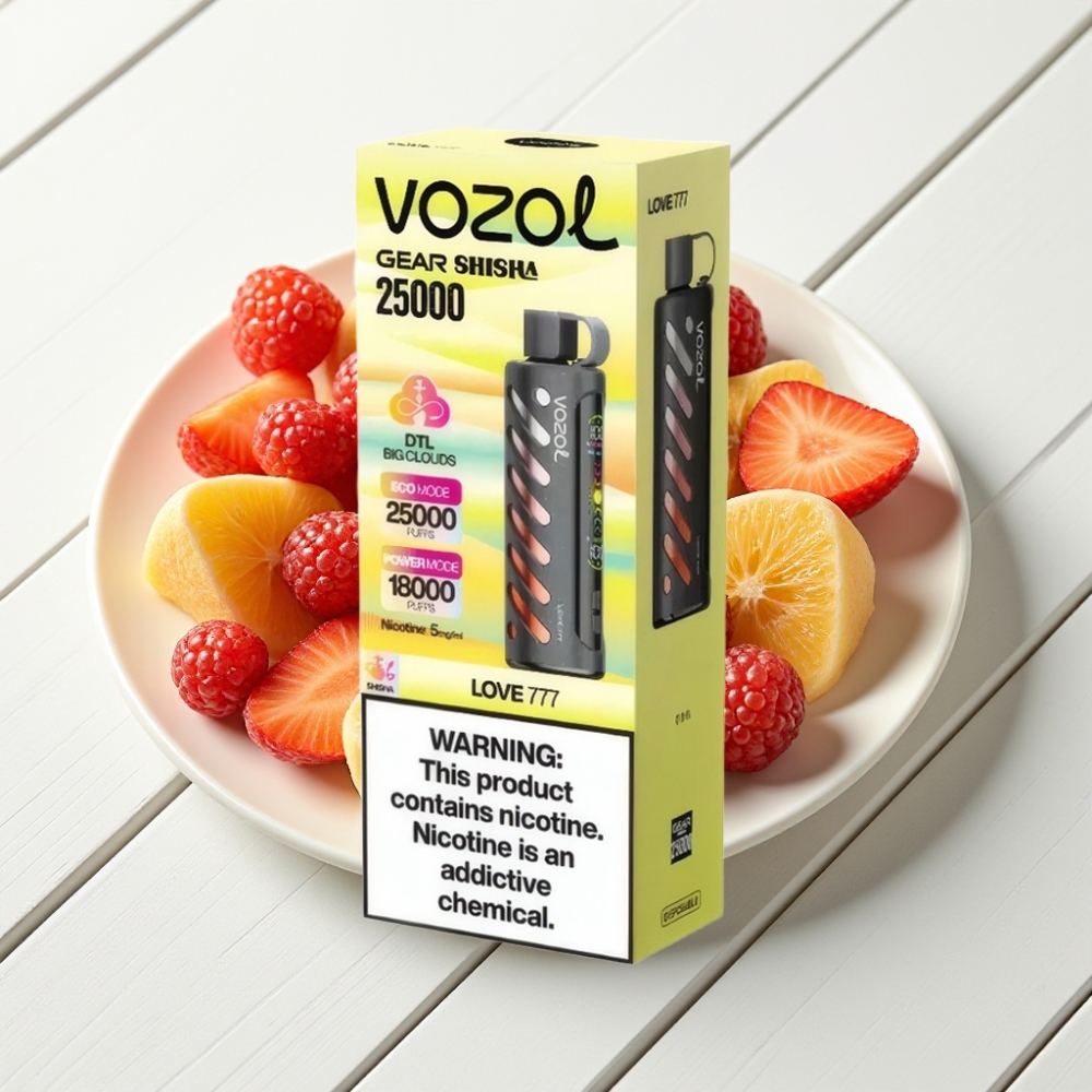 VOZOL Gear Shisha 25000 Puffs Vape Amor 777, 30 Sabores, S.i.L.C Tech, Dual Mesh