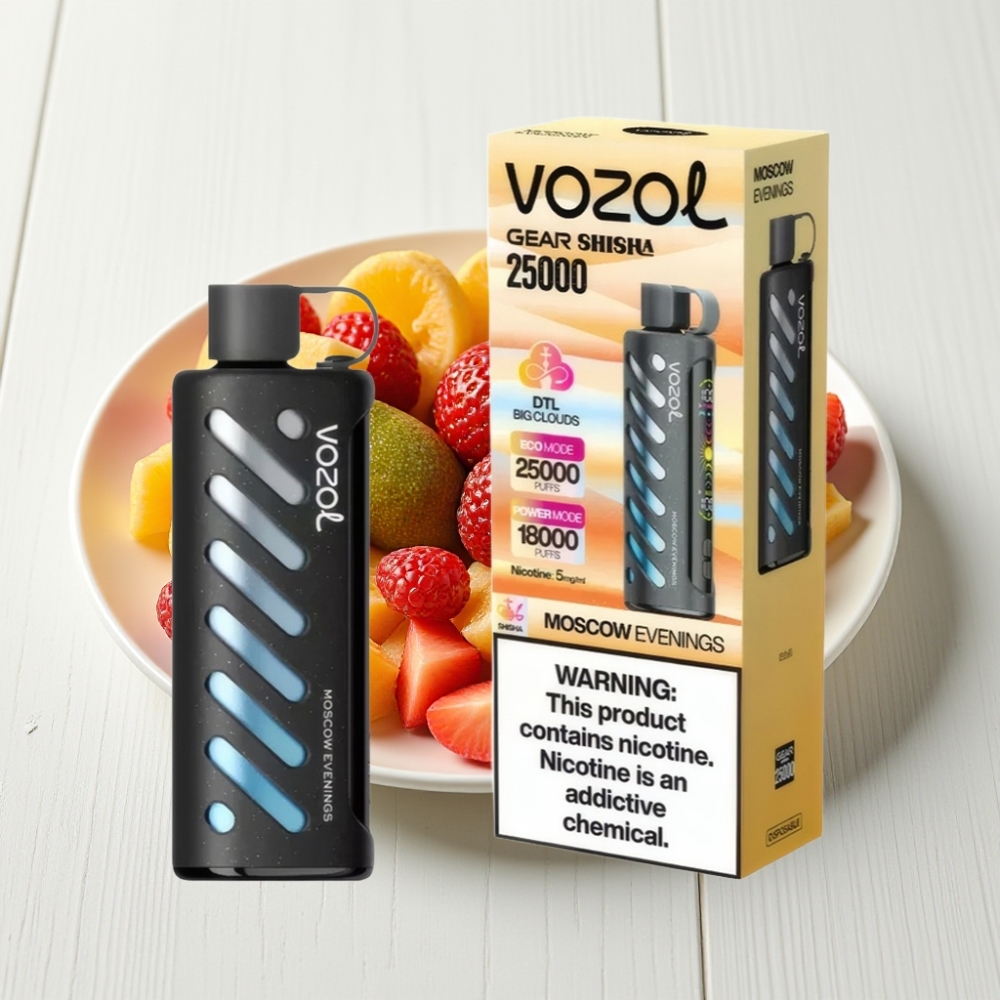 VOZOL Gear Shisha 25000 Puffs Vaporizador Descobrável Noites de Moscou com S.i.L.C Tech e Dual Mesh