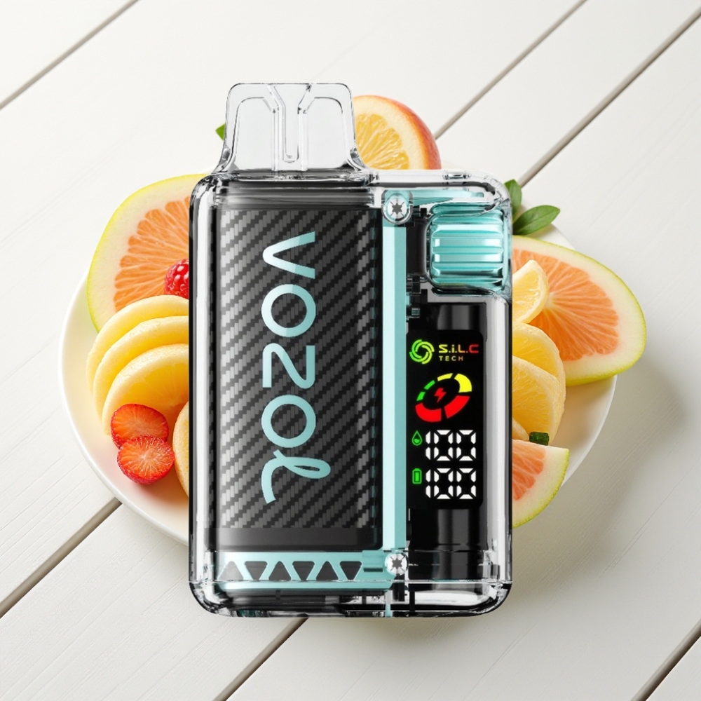 VOZOL Vista 20000 Puffs Rechargeável Tela OLED Sabor Maçã Verde Gelada Bateria 650mAh 2% Nicotina
